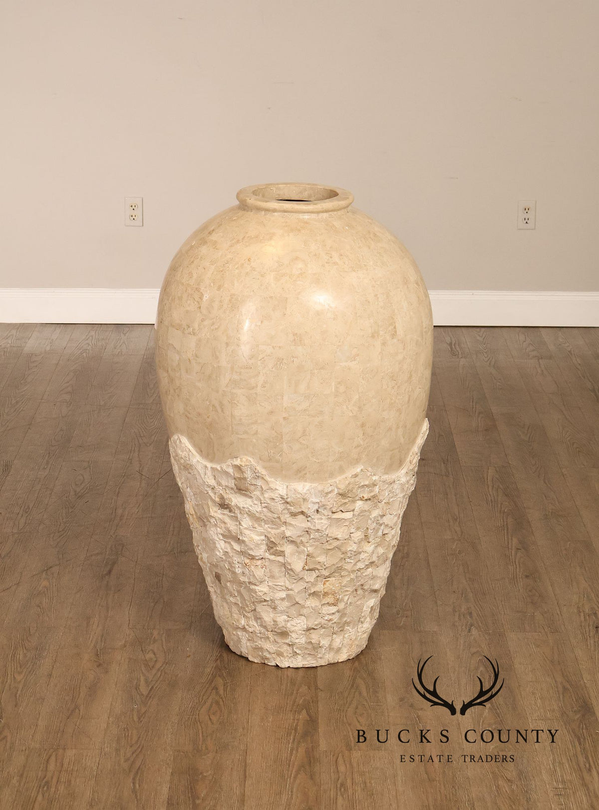 Contemporary Tessellated Stone Floor Vase
