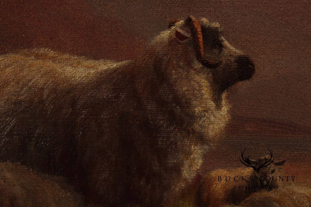 Henry Robinson Hall Landscape Oil Painting, 'Evening in the Highlands'