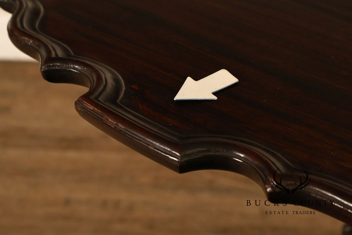 Chippendale Style Mahogany Pie Crust Tilt Top Tea Table