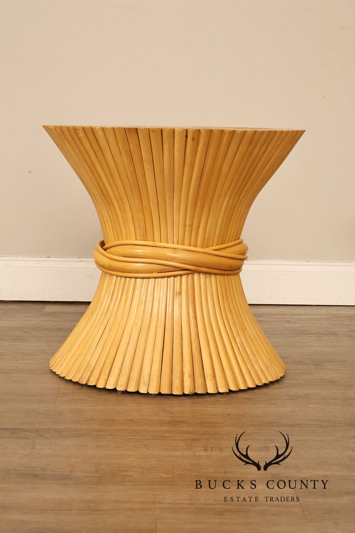 Vintage Pair of Wheat Sheaf End Tables