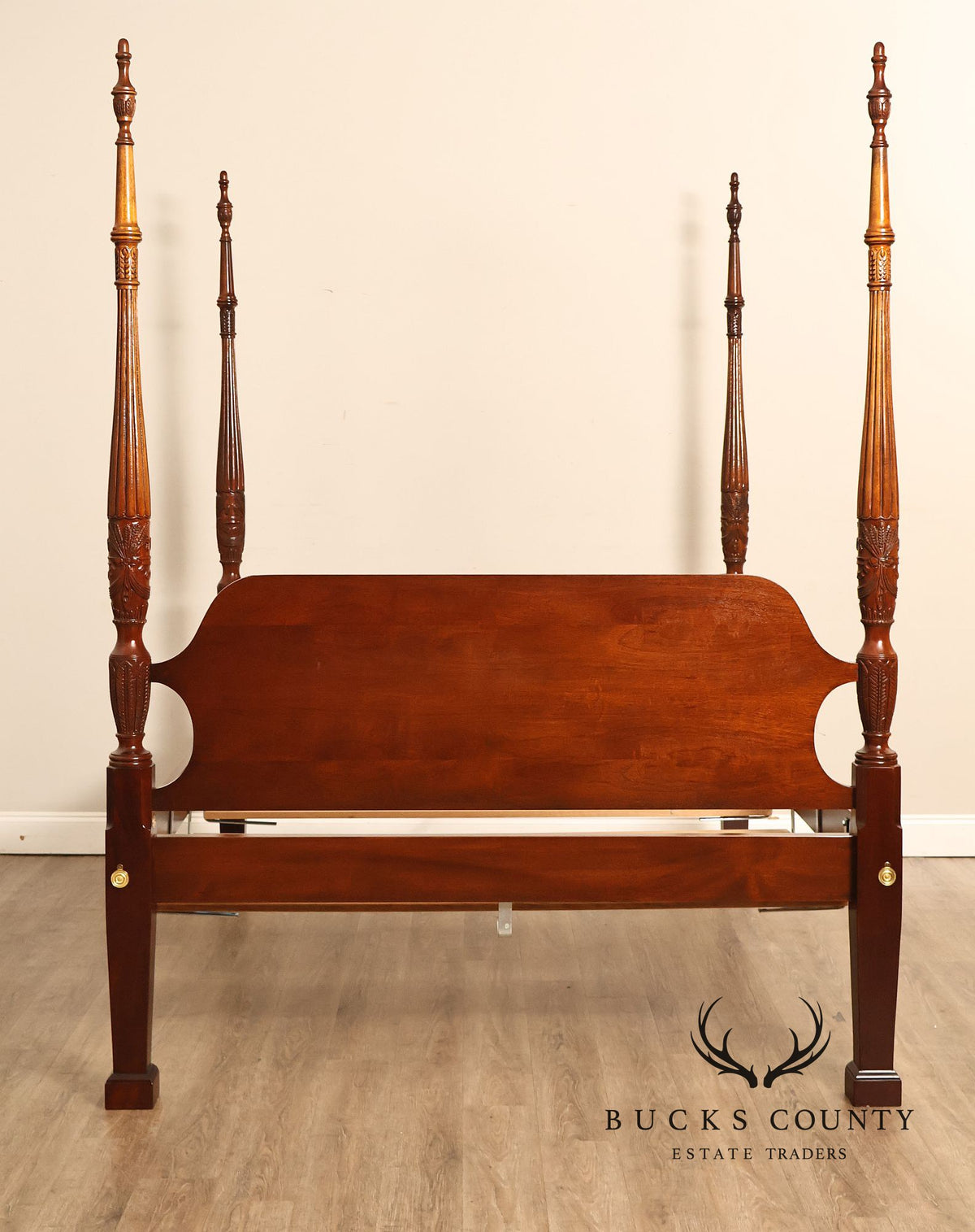 Councill Craftsmen Carved Mahogany Queen Size Four Poster Bed