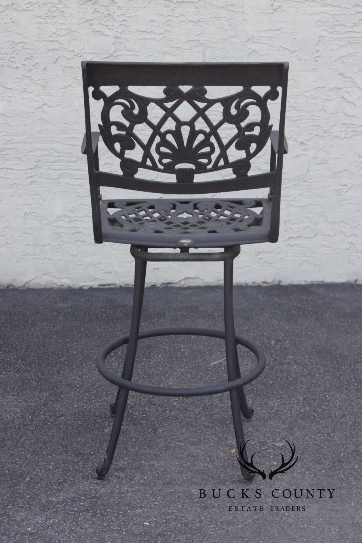 Outdoor Lifestyle Cast Aluminum Bar Height Patio Table And Four Swivel Armchairs