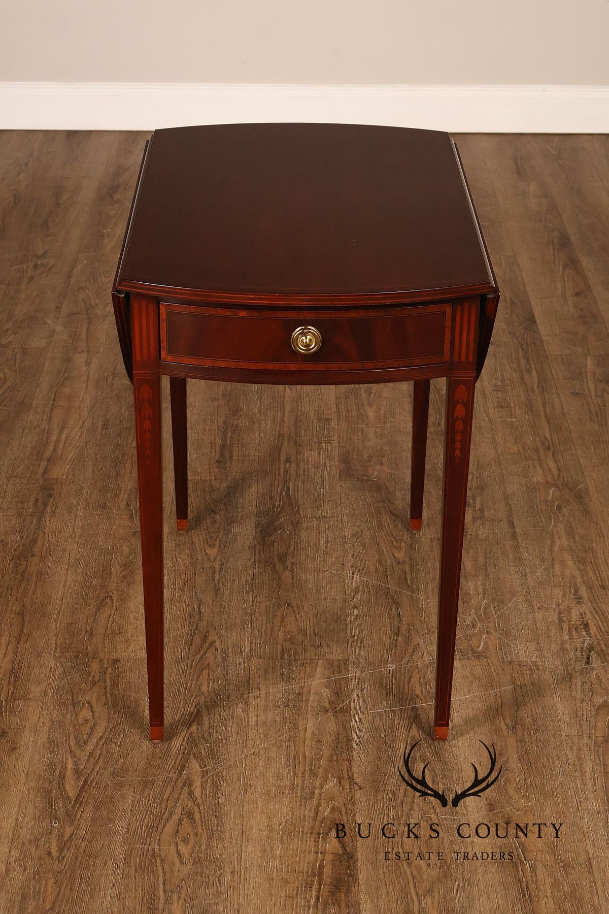 Baker Federal Style Mahogany Pembroke Drop-Leaf Side Table