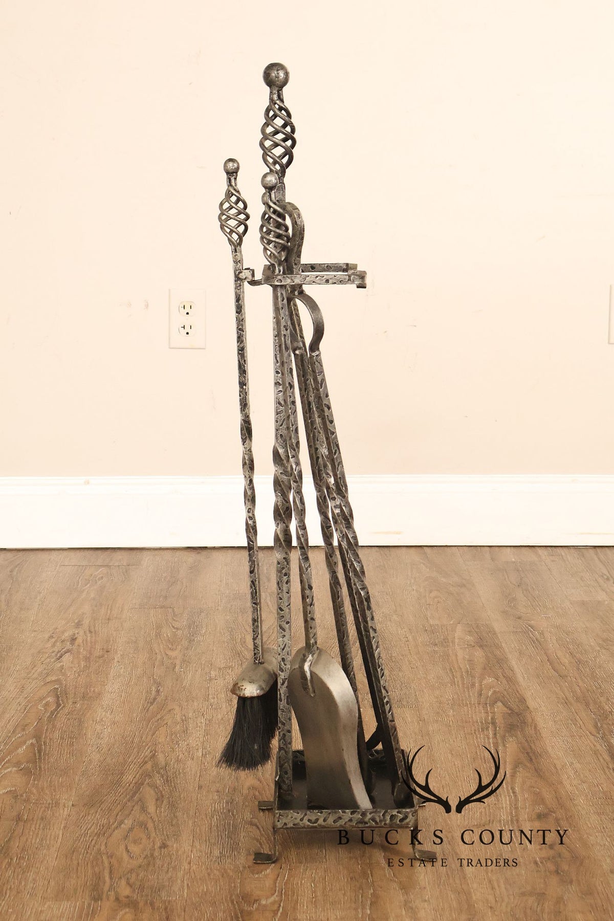 Wrought Iron Fireplace Five-Piece Tool Set