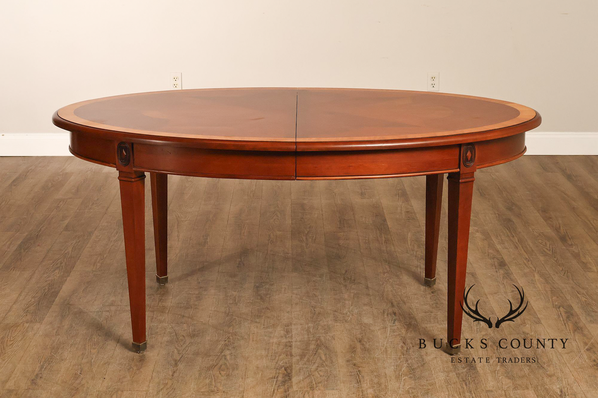 Harden Oval Cherry Banded Dining Table With Two Leaves
