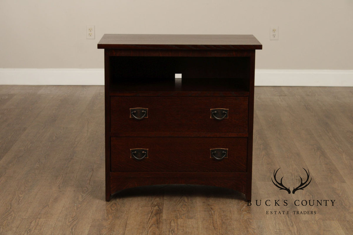 Stickley Mission Collection Oak Two-Drawer Media Console