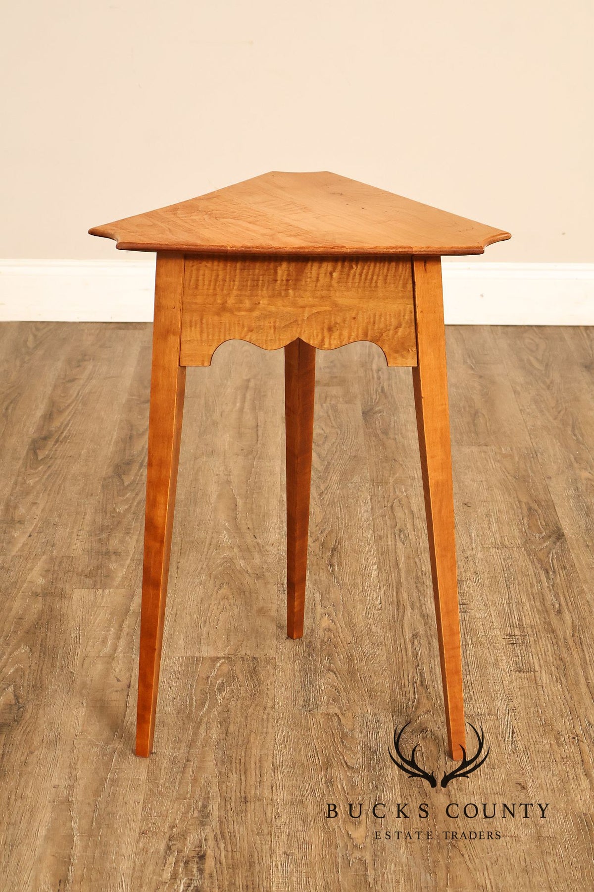 River Bend Ltd. Tiger Maple Triangular Side Table