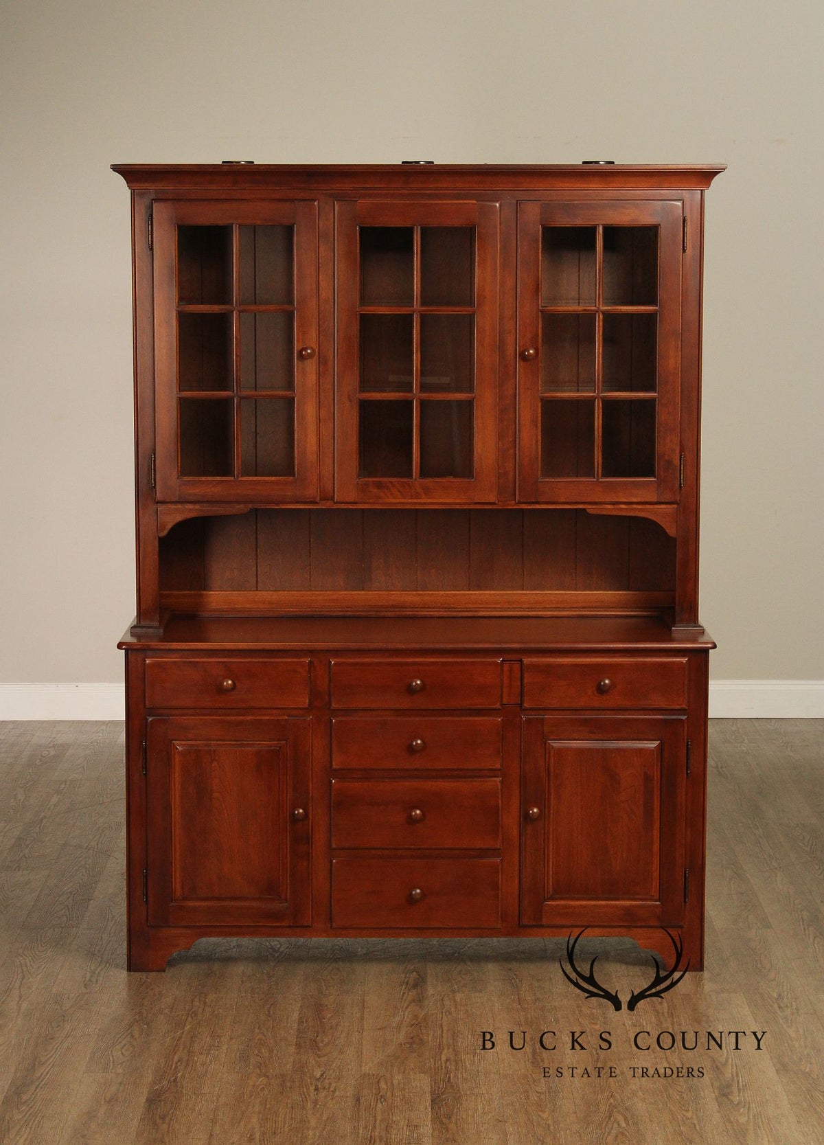 Nichols & Stone Cherry Step Back China Cabinet Hutch