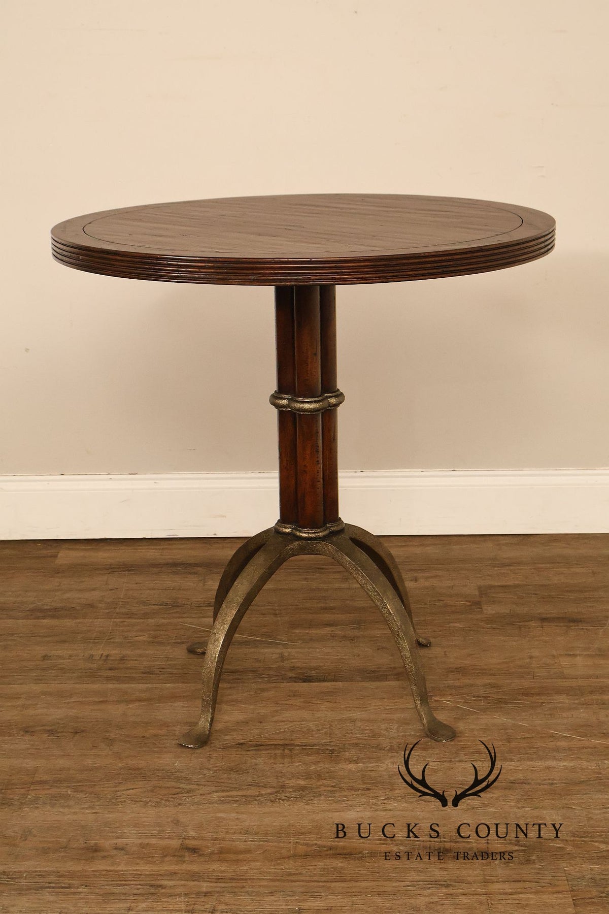 Theodore Alexander Pair Of Round L'Usine Bistro Accent Tables