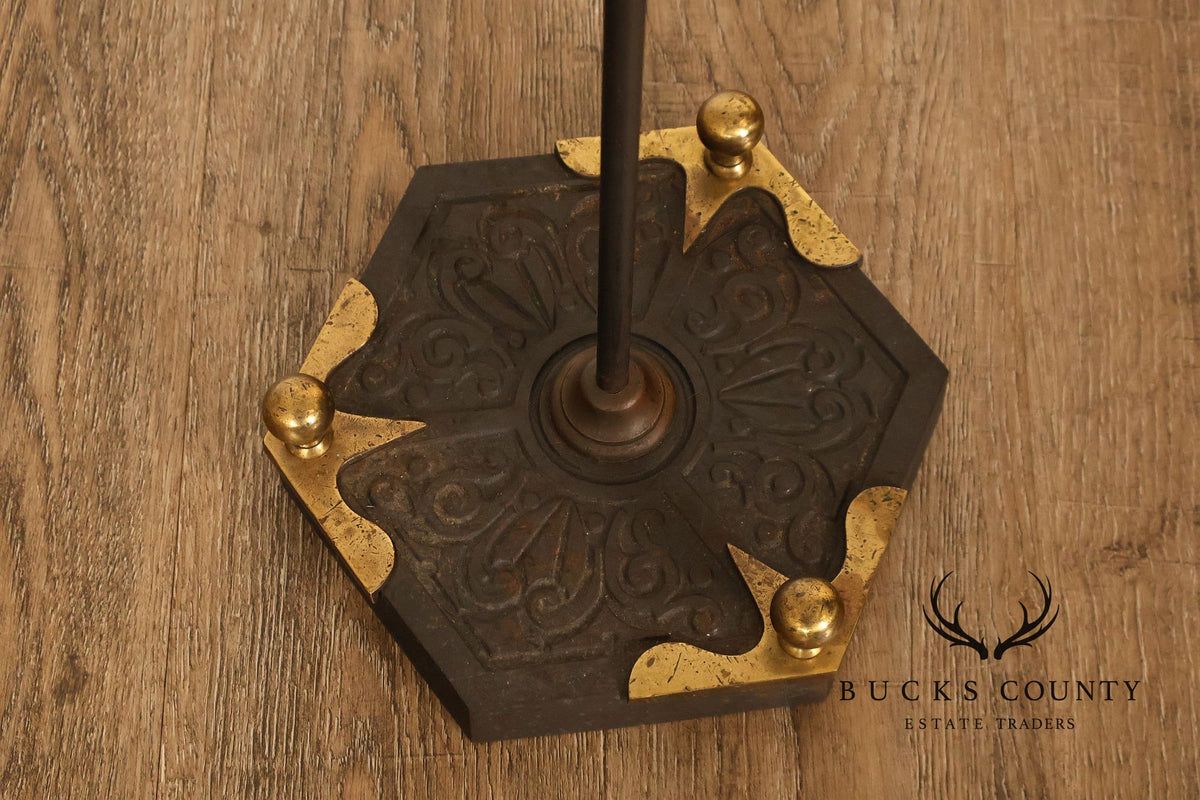 Vintage Brass Six-Piece Fireplace Tool Set