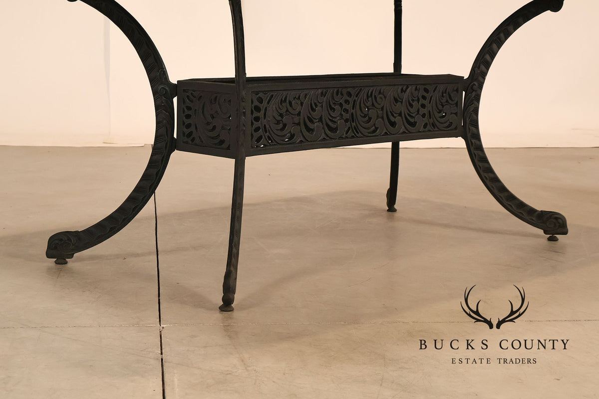Cast Aluminum Outdoor Dining Set With Pierced Decoration