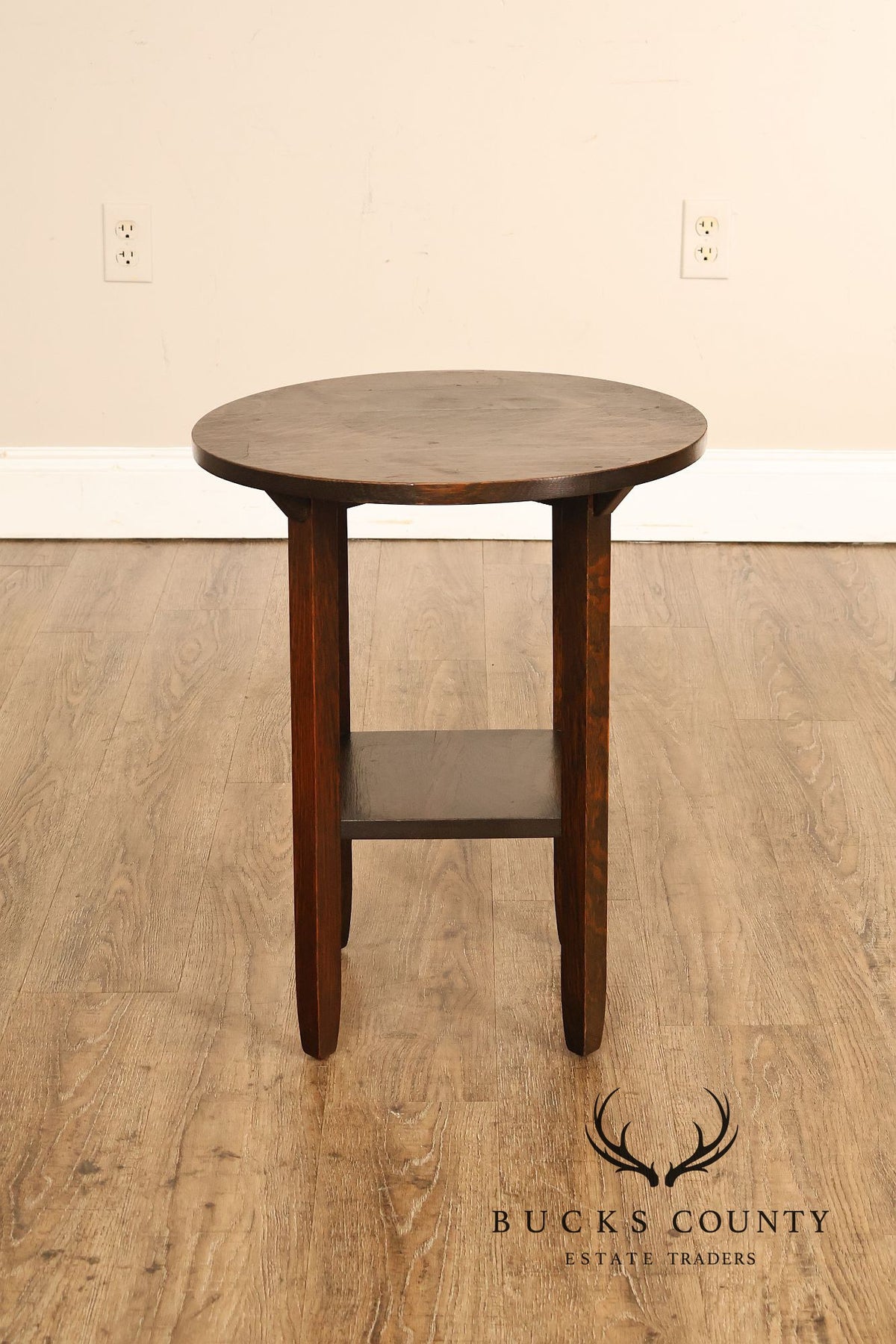 Limbert Mission Quartersawn Oak Round End Table