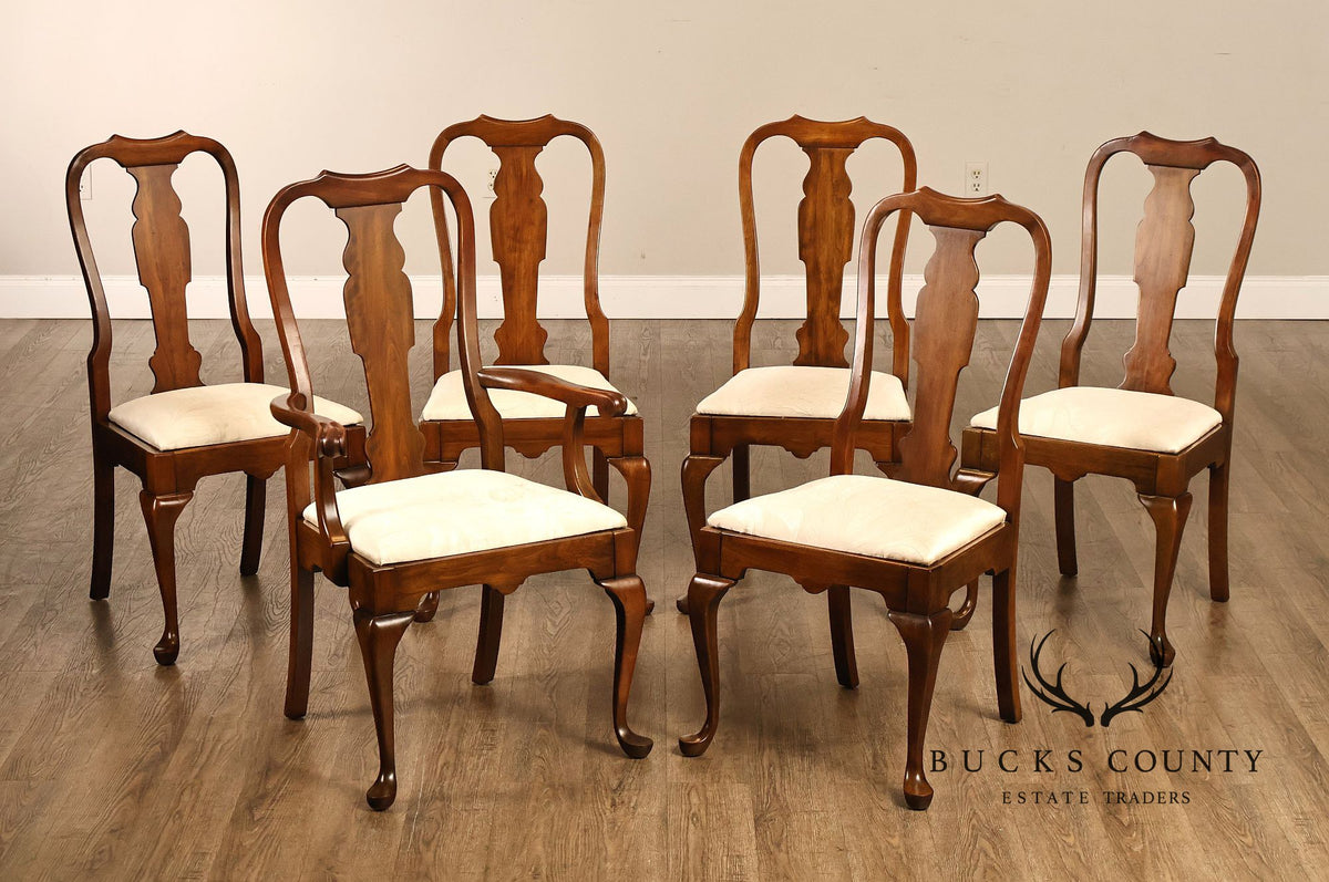 Pennsylvania House Queen Anne Style Set of Six Cherry Dining Chairs