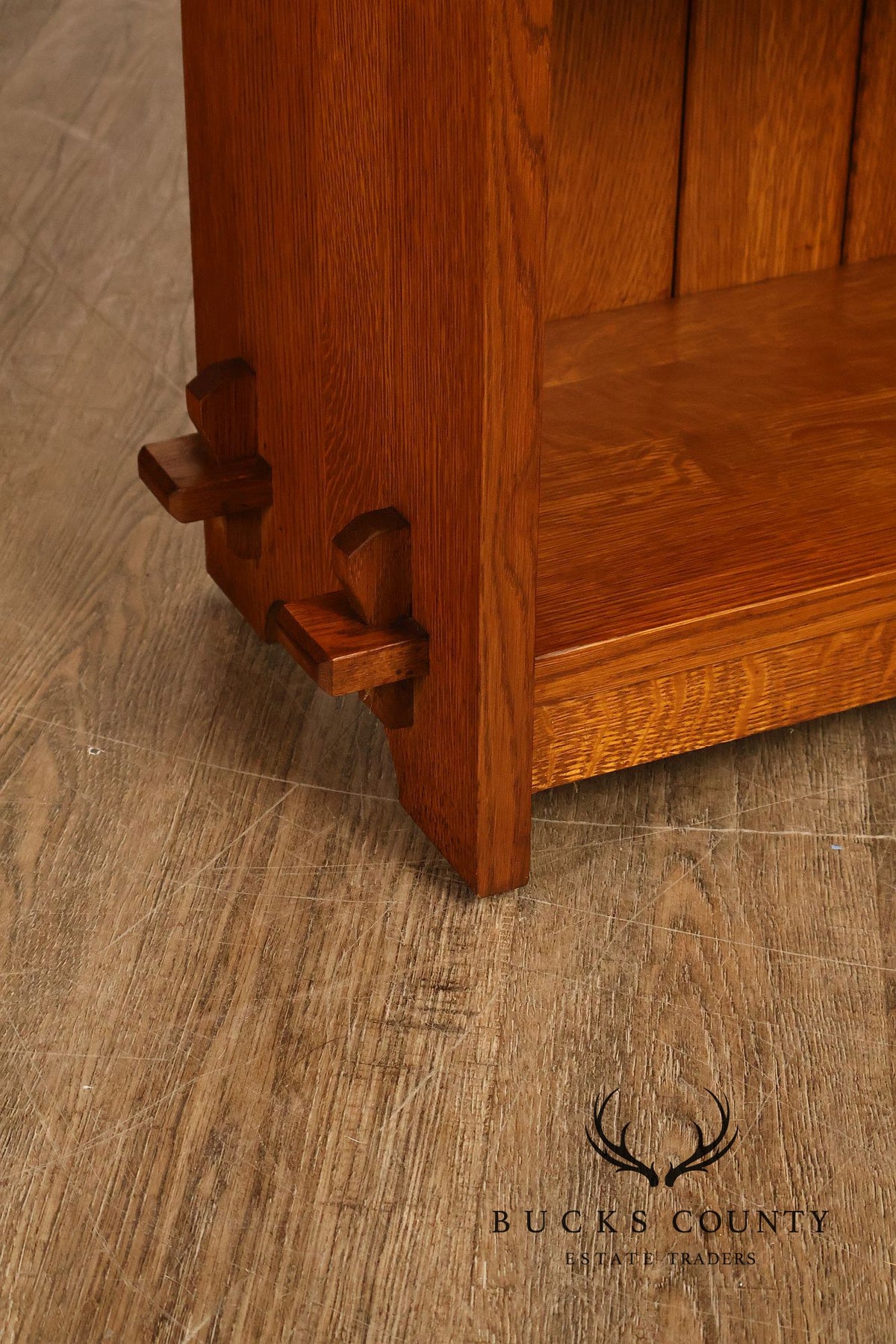 Stickley Mission Collection Oak Open Double Bookcase