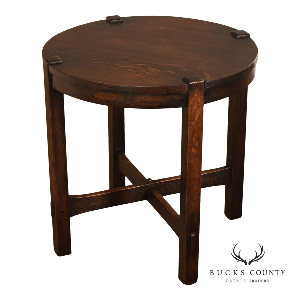Early Gustav Stickley Mission Oak 26 Inch Round Table #439