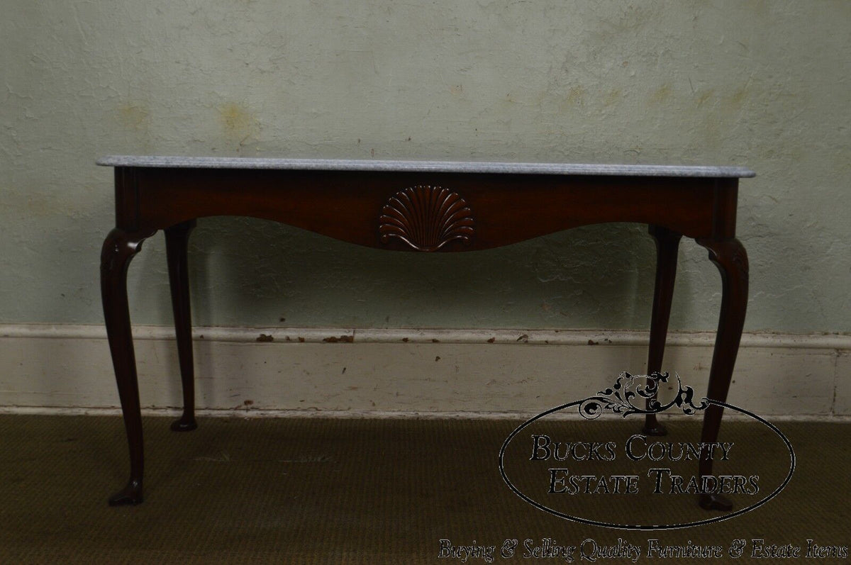 Kittinger Colonial Williamsburg CW155 Mahogany Marble Top Mixing Table Console