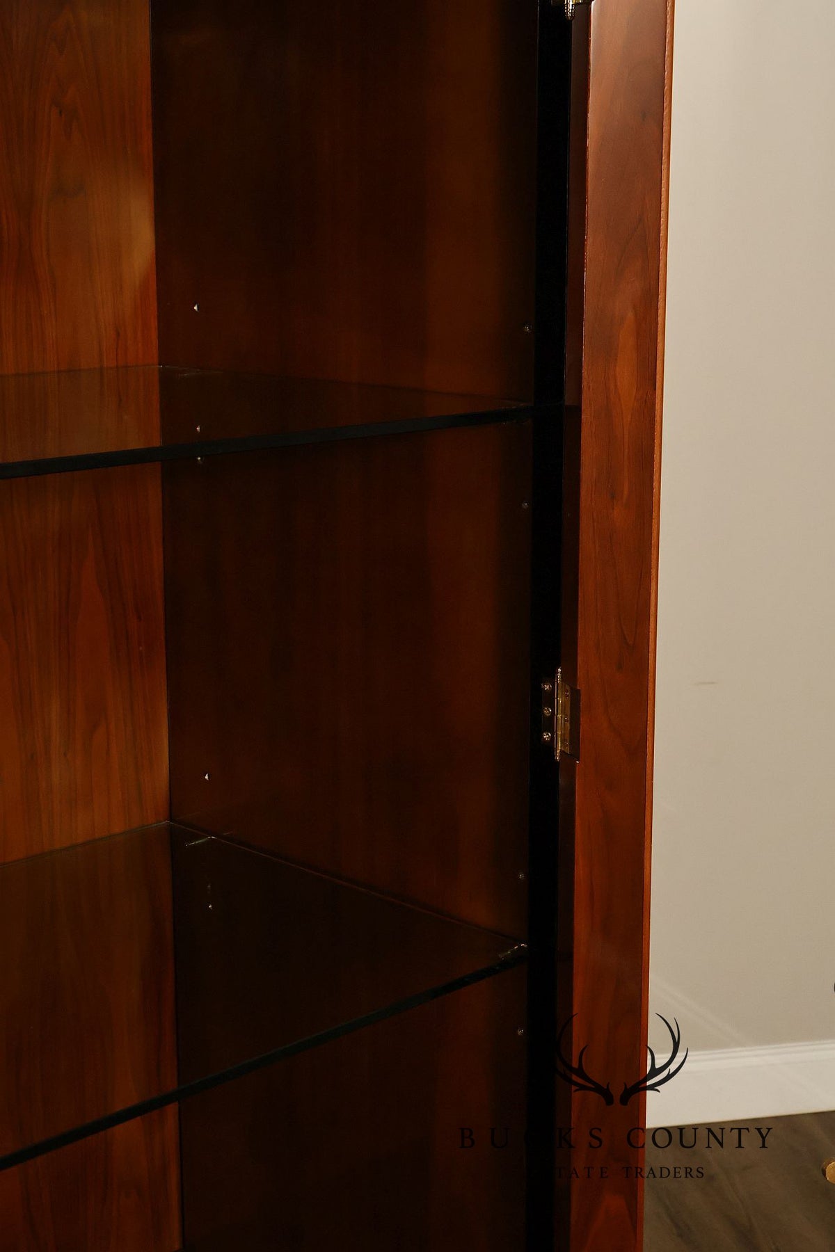 Empire Revival Style Lighted Display Cabinet Bookcase