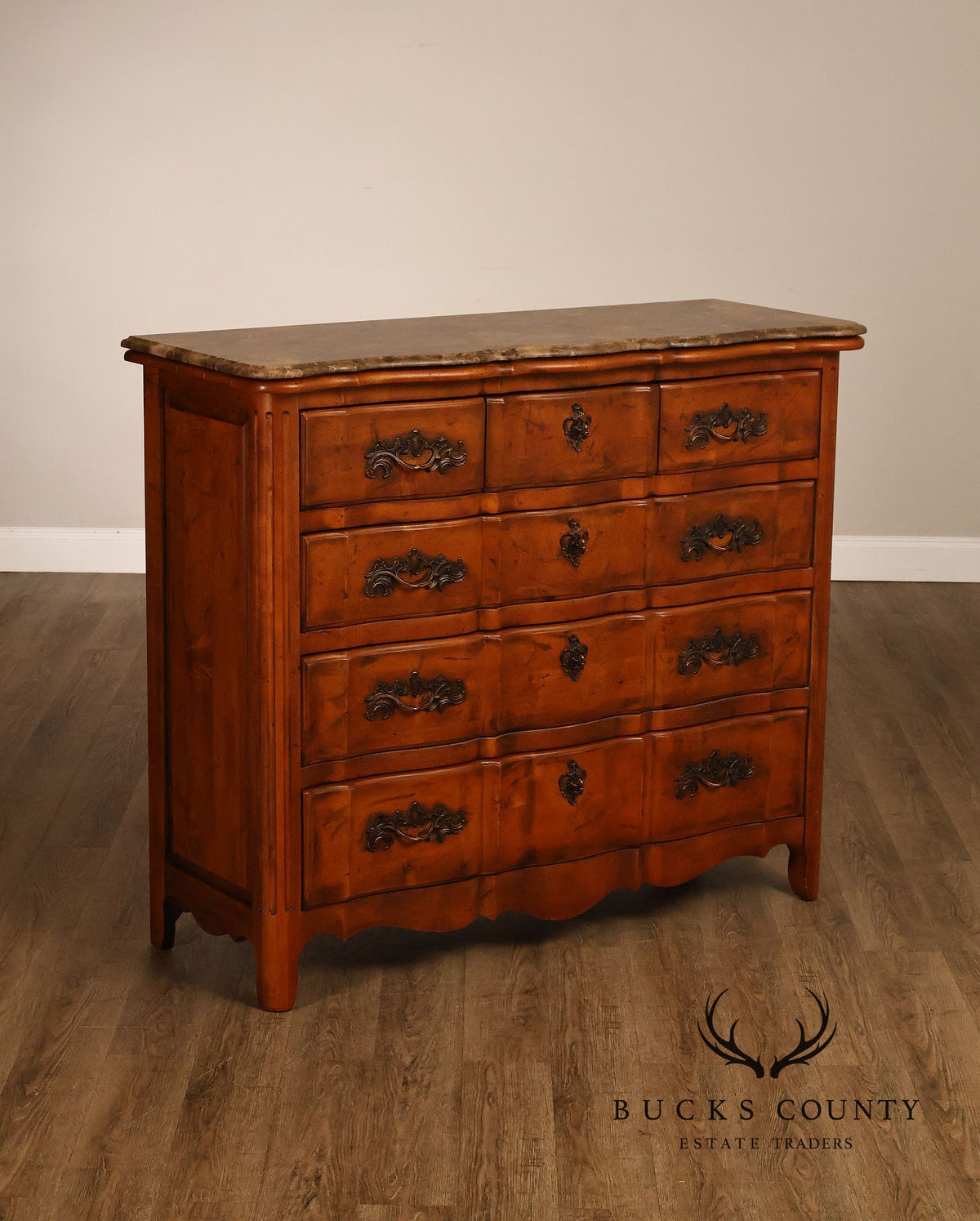 Century Furniture  French Provincial Style Marble Top Chest