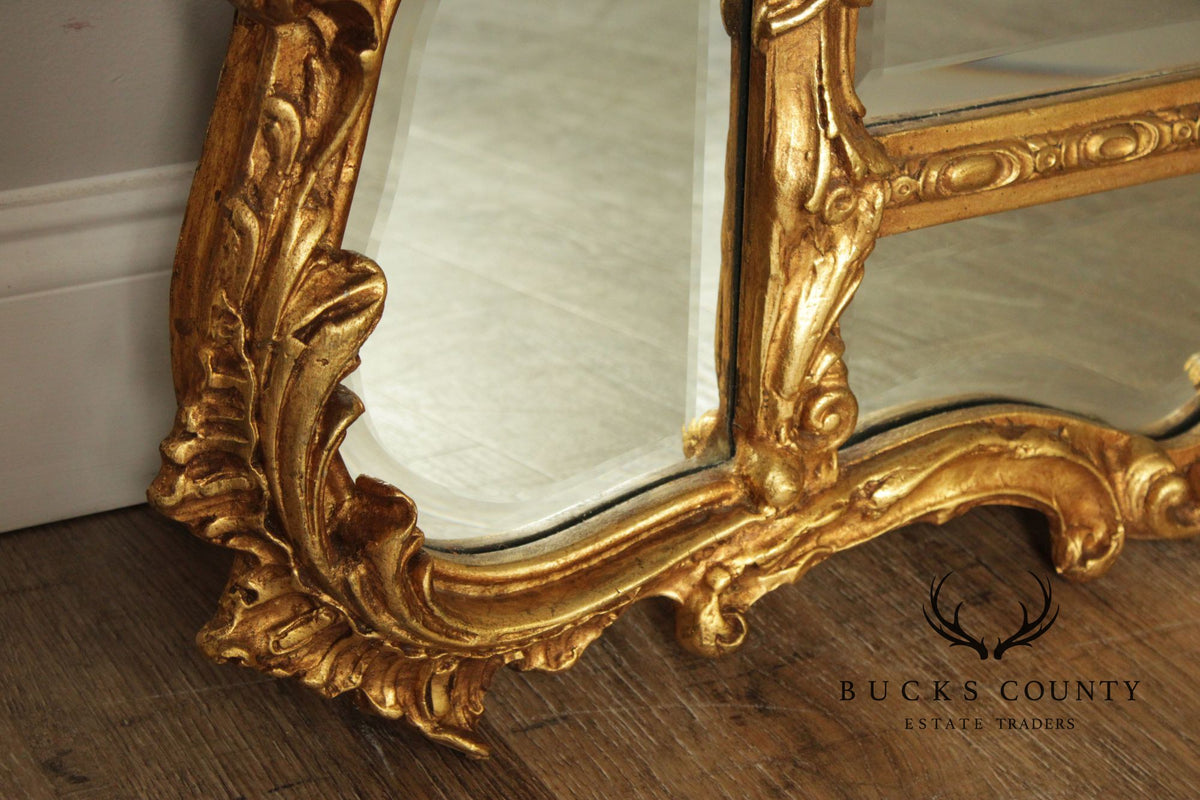 French Rococo Style Quality Gilt Frame Carved Wall Mirror