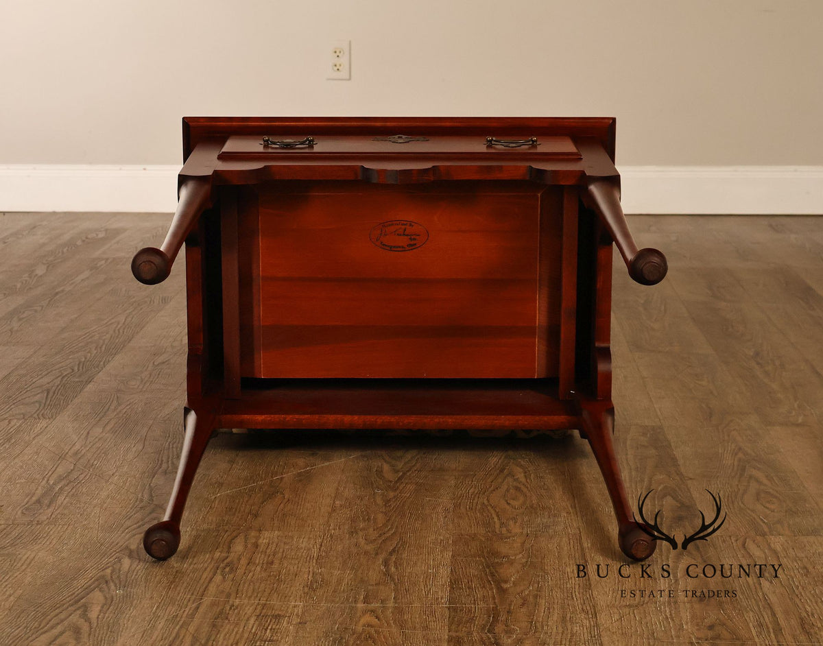 J.L. Treharn Colonial Revival Cherry One Drawer Console Table