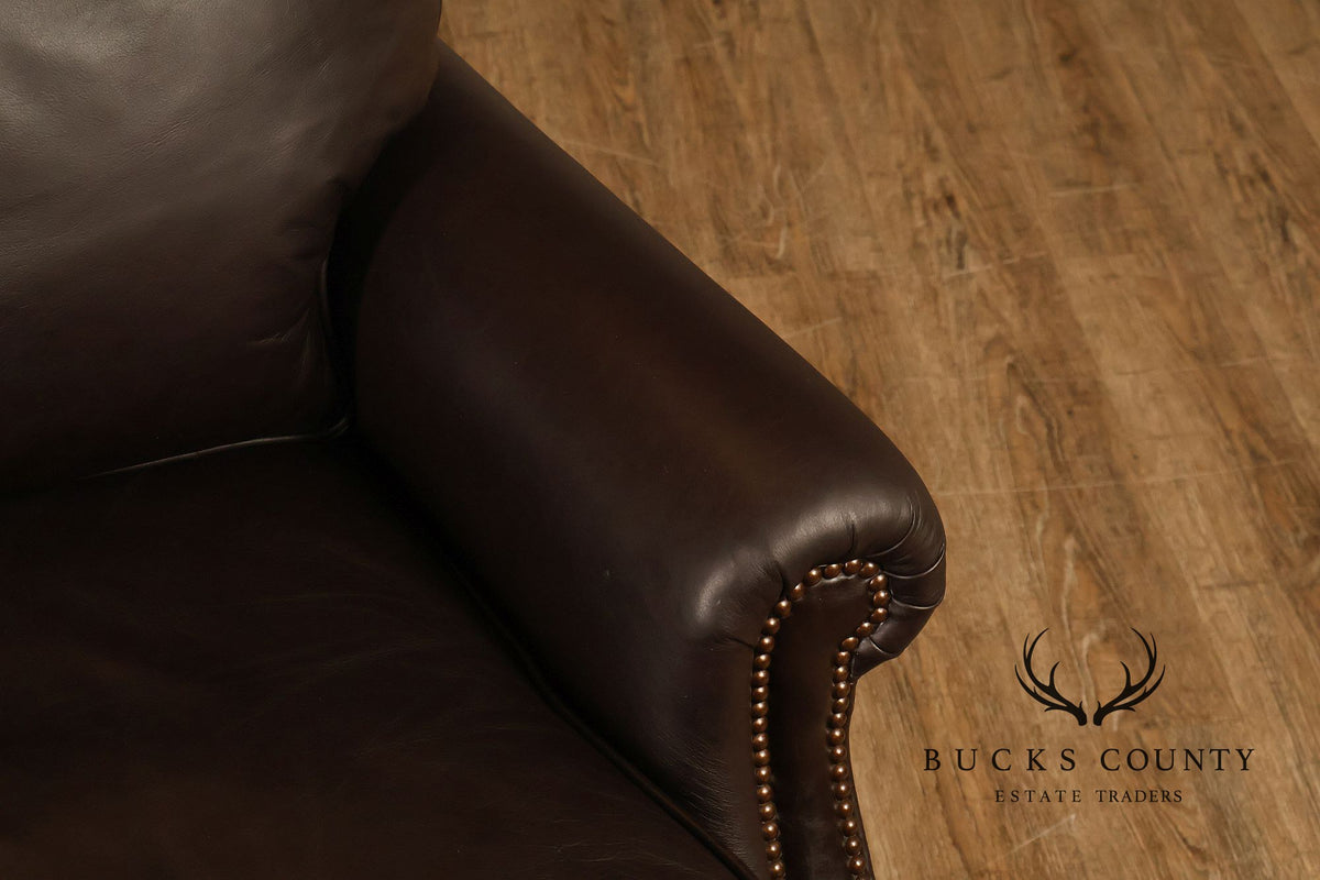 Baker Furniture Pair of Leather Club Chairs