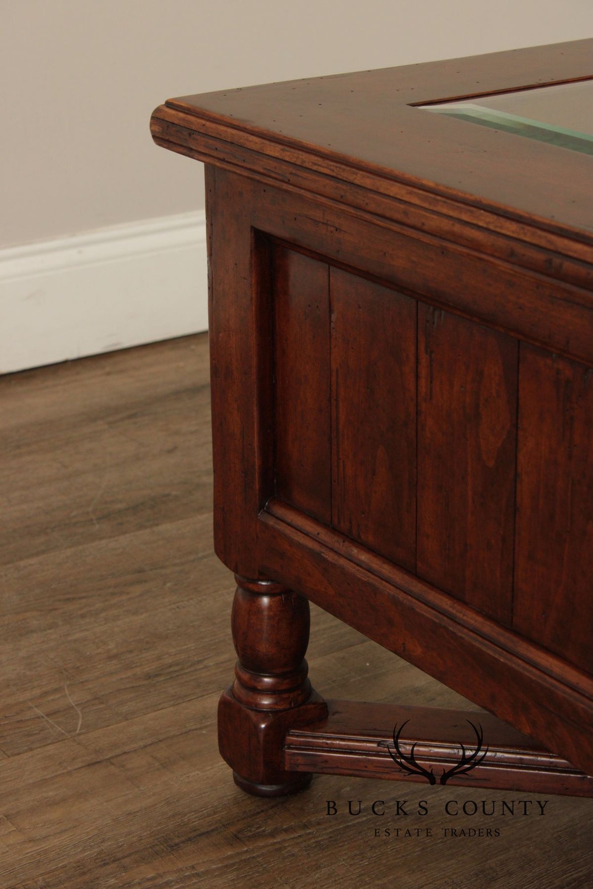 Bausman & Co. Glass Top Storage Coffee Table