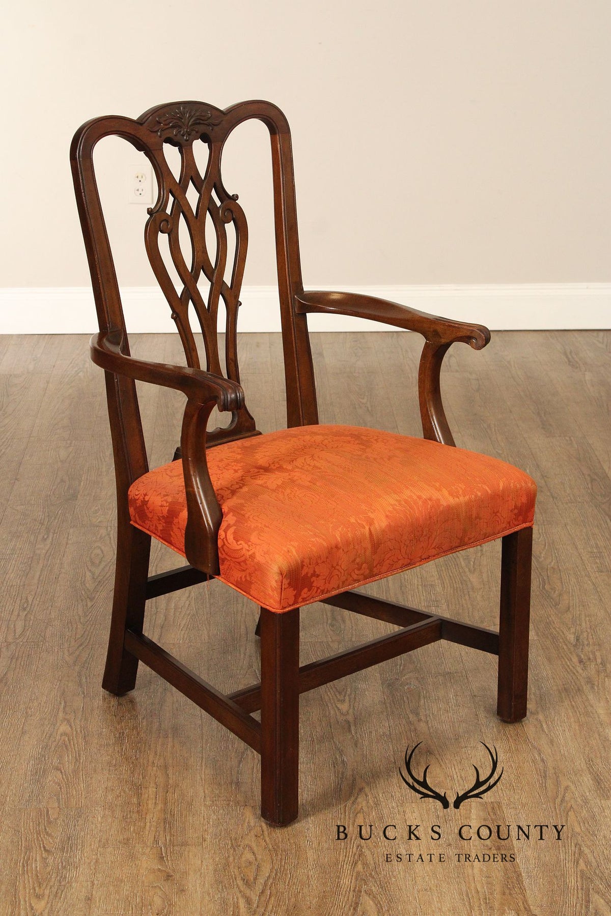 Henredon Chippendale Style Vintage Set of Six Mahogany Dining Chairs