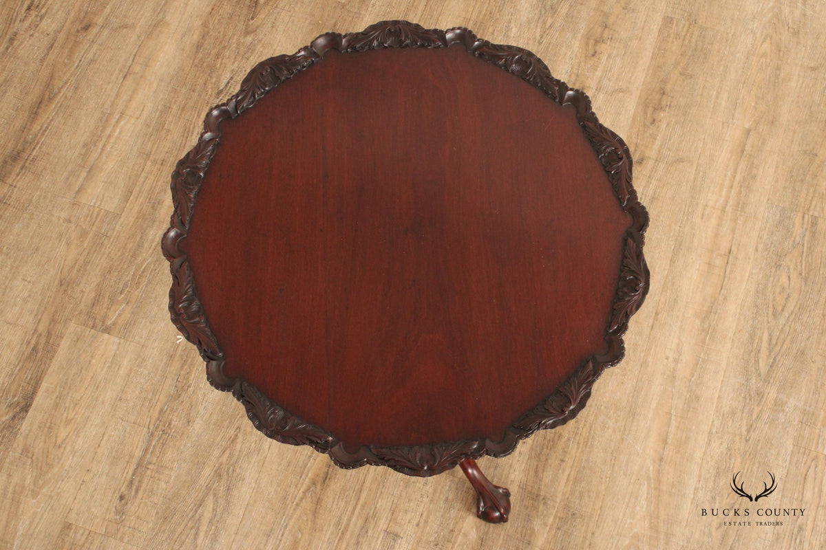 Chippendale Carved Mahogany Tilt Top Pedestal Table