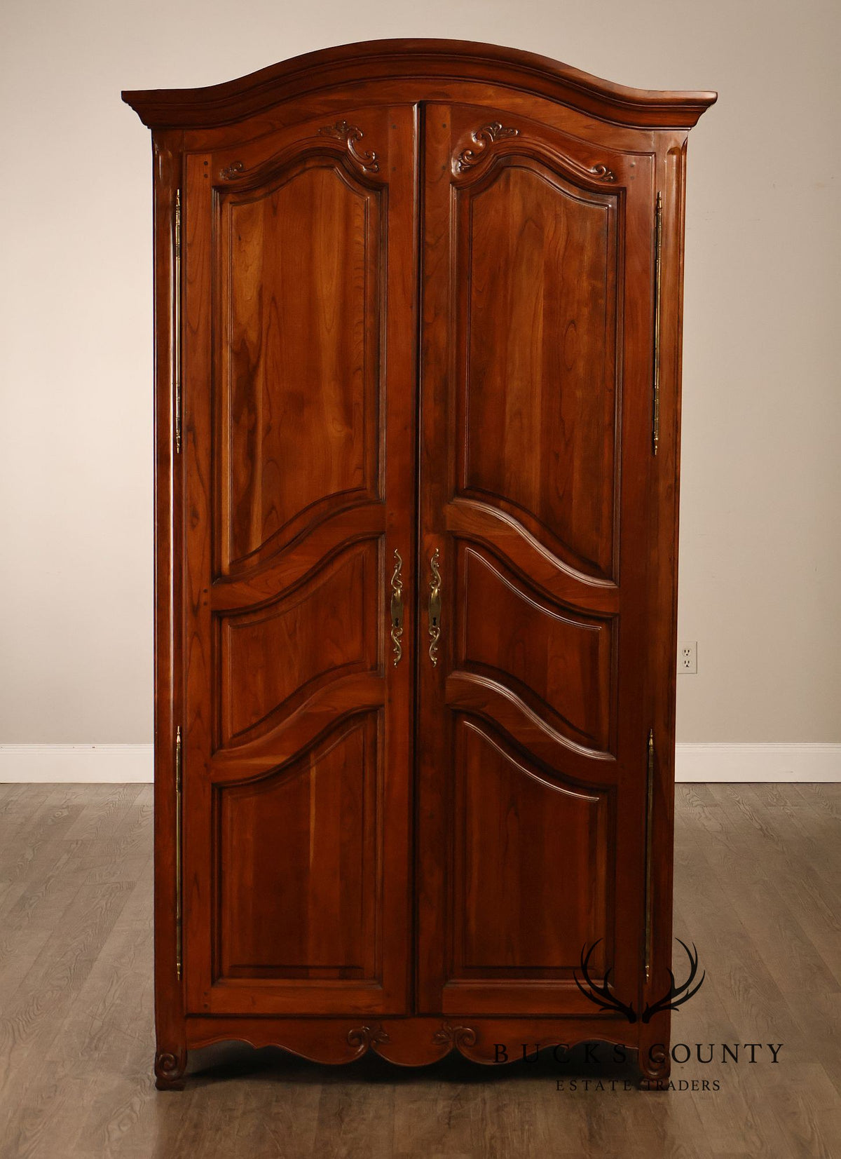 Harden French Louis XV Style Cherry Armoire Bar Cabinet