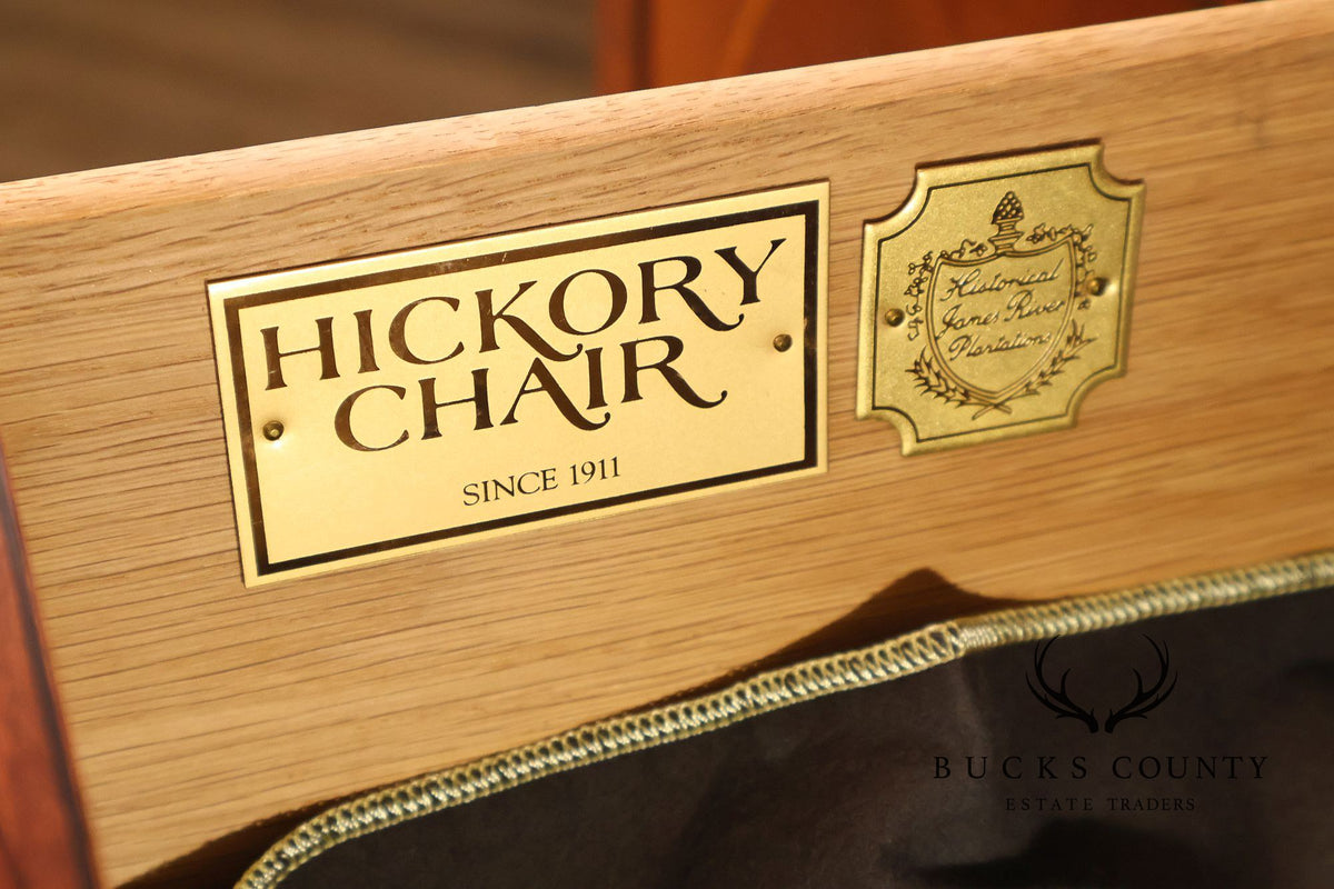 Hickory Chair Banded Mahogany Breakfront China Cabinet