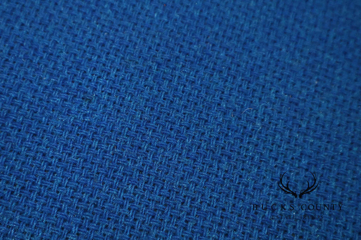 Schnadig Mid Century Modern  Blue Upholstered Swivel Lounge Chair