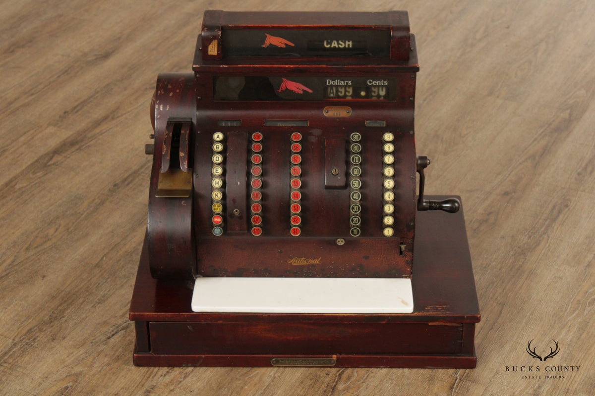 Vintage National Hand-Crank Cash Register