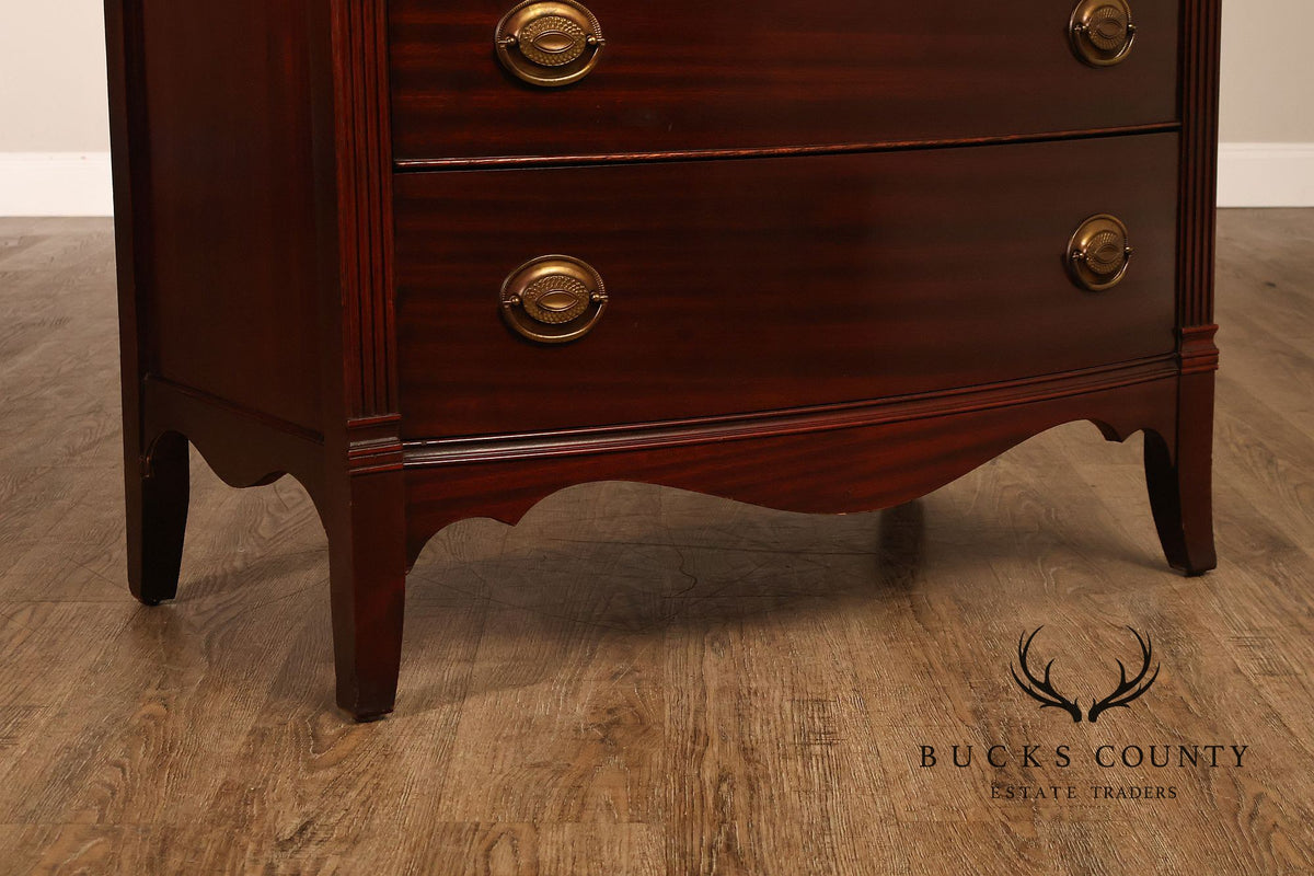 1940s Hepplewhite Style Mahogany Chest On Chest