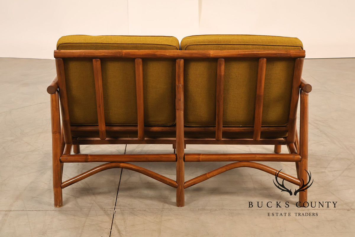 Vogue Coastal Vintage Rattan Bamboo Loveseat