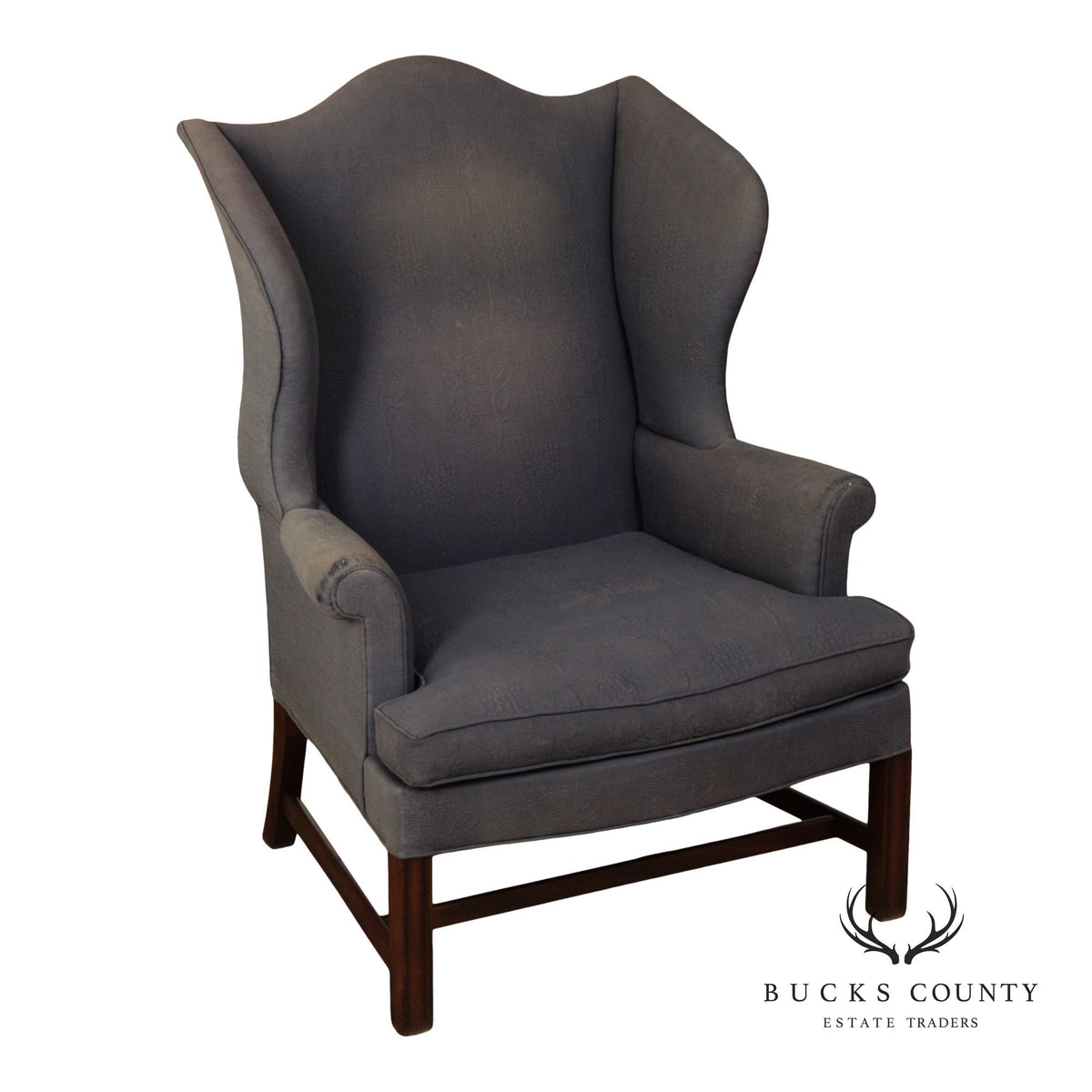 Kittinger Williamsburg Adaptation Chippendale Style Mahogany Wing Chair