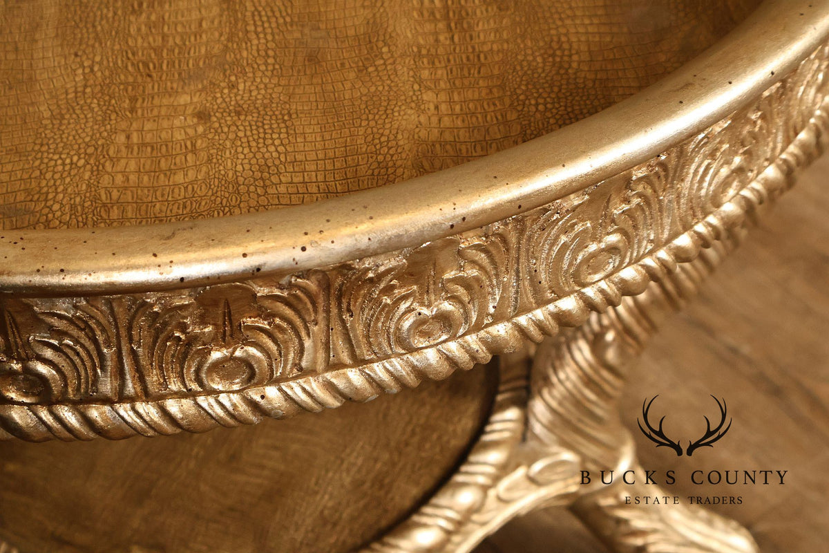 Hollywood Regency Style Pair of Gilt Side Tables