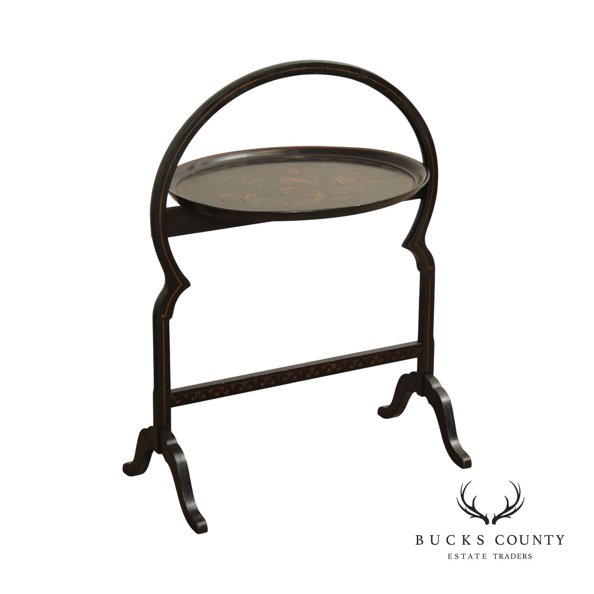 Hand Painted and Decorated Antique Folding Pastry Table
