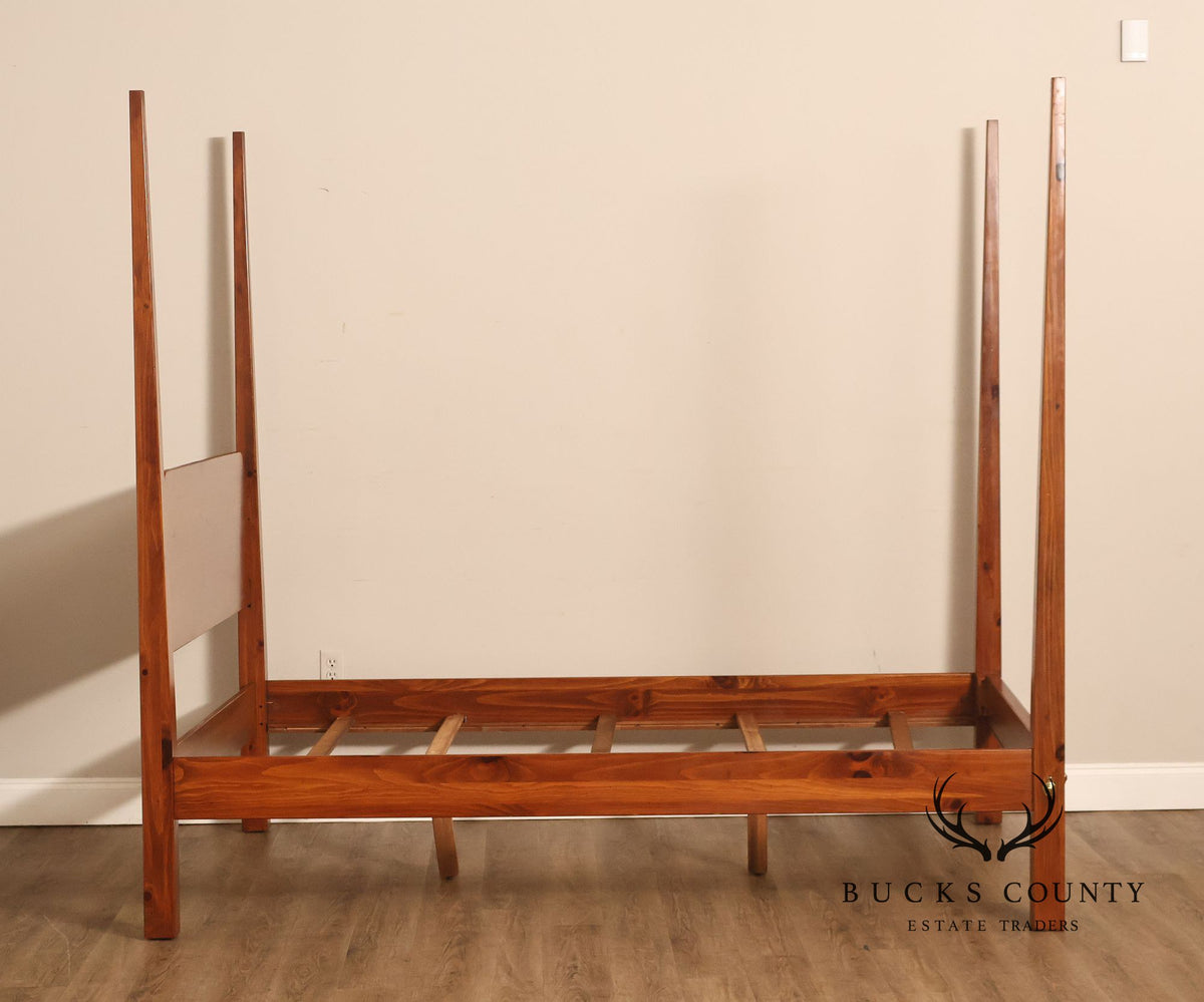 Ethan Allen Shaker Style Pine Pencil Post Queen Bed