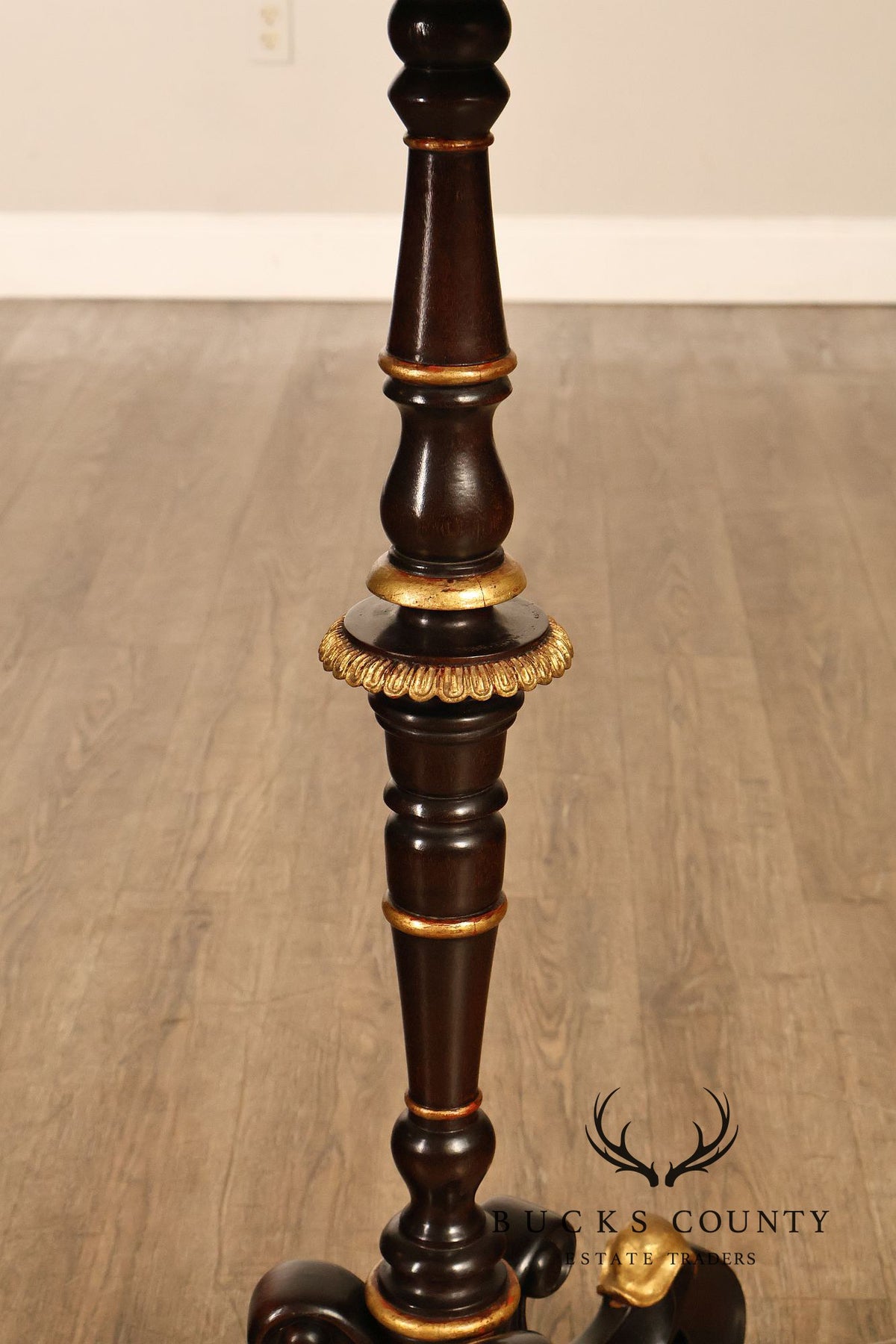 Italian Regency Style Mahogany And Gilt Pedestal Plant Stand