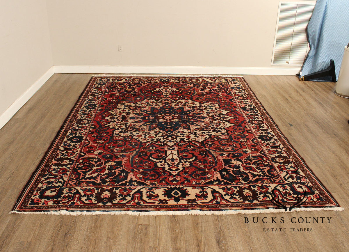 Vintage Persian Hand Knotted  Heriz Area Rug 8' 9" x 11' 11"