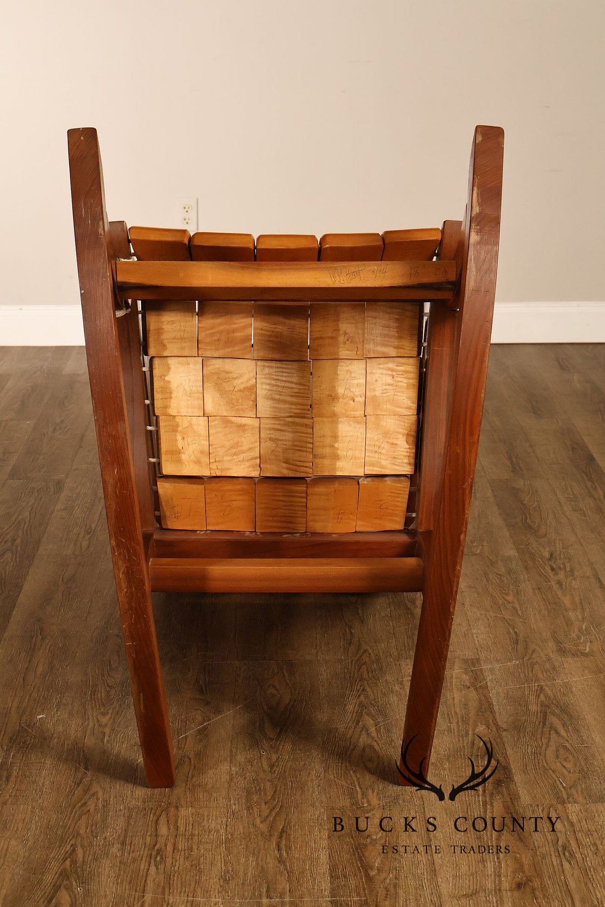 Gerry Grant Studio Crafted Walnut and Maple Rocker and Ottoman