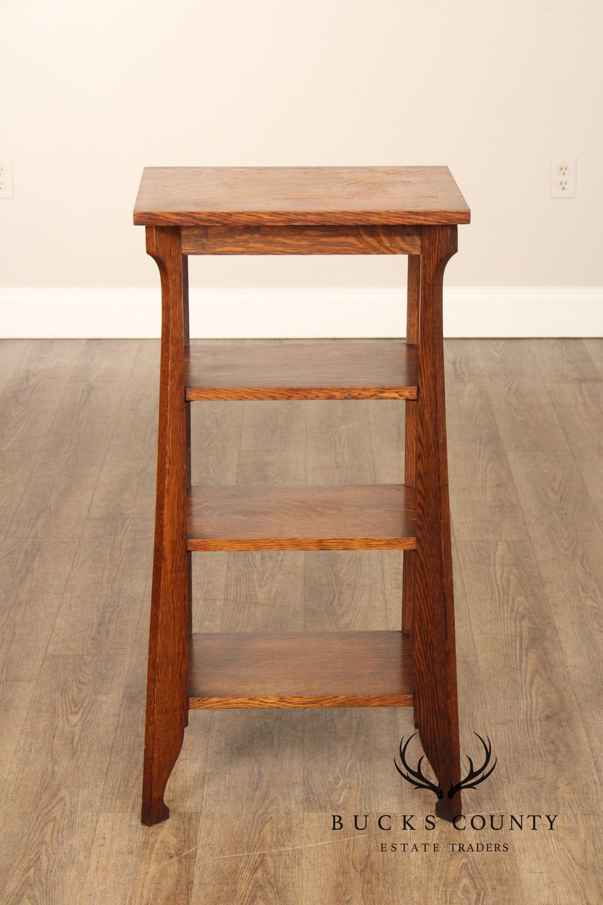 Antique Arts & Crafts Oak Etagere