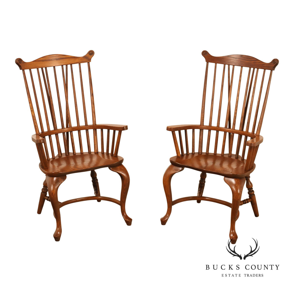 Richardson Brothers Pair Of Welsh Style Oak Armchairs