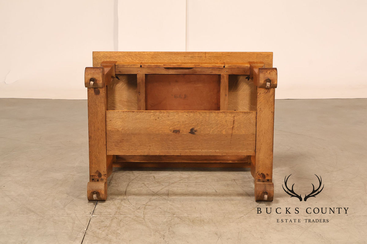 Empire Style Antique Oak Library Table