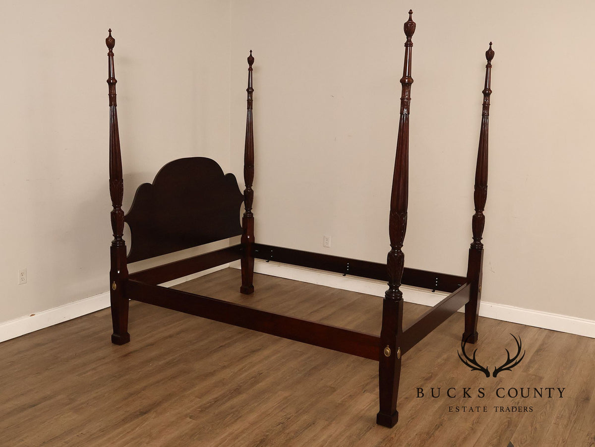 Statton Furniture Cherry Queen Tobacco Leaf Poster Bed
