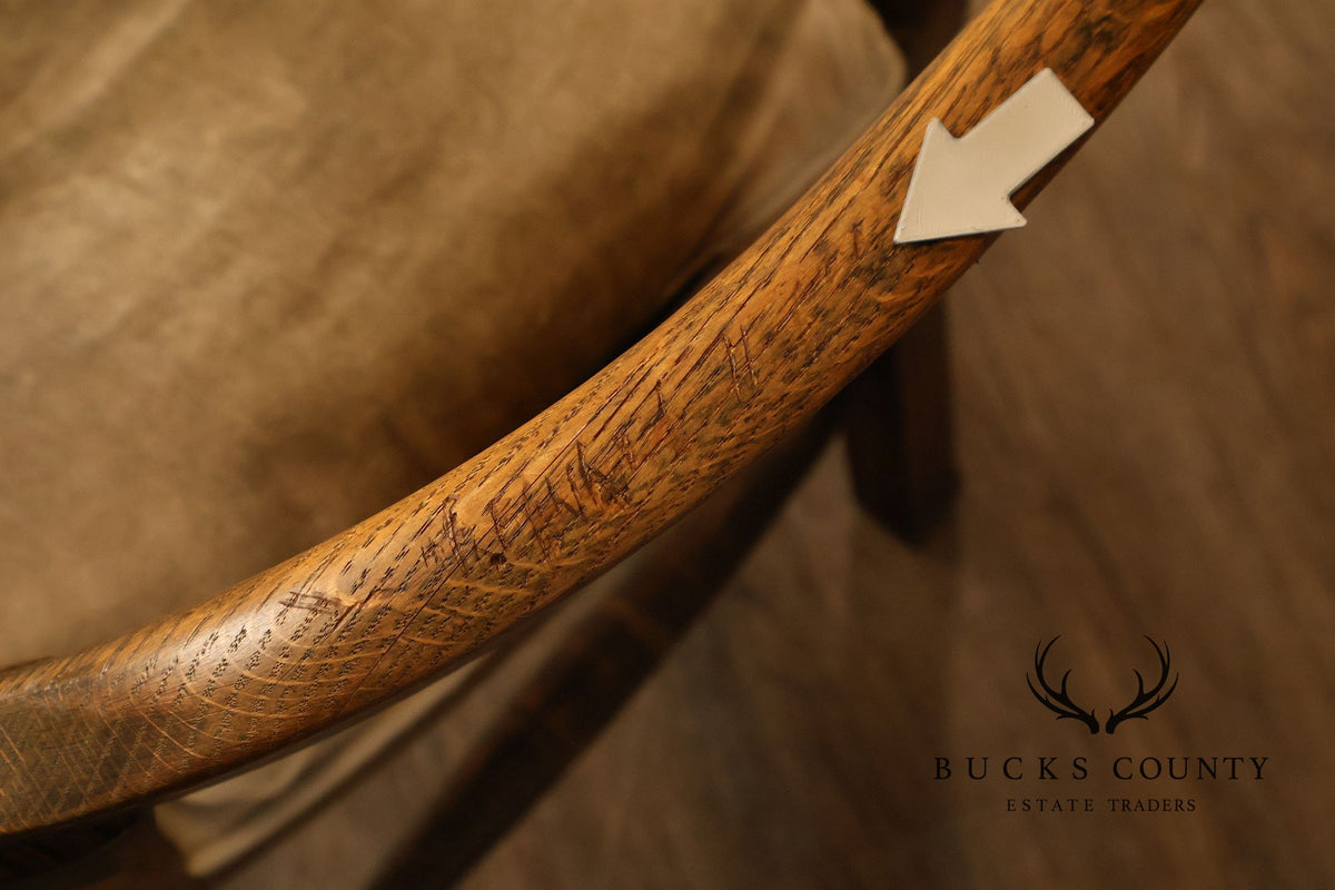 Tudor Style Pair of Oak Armchairs
