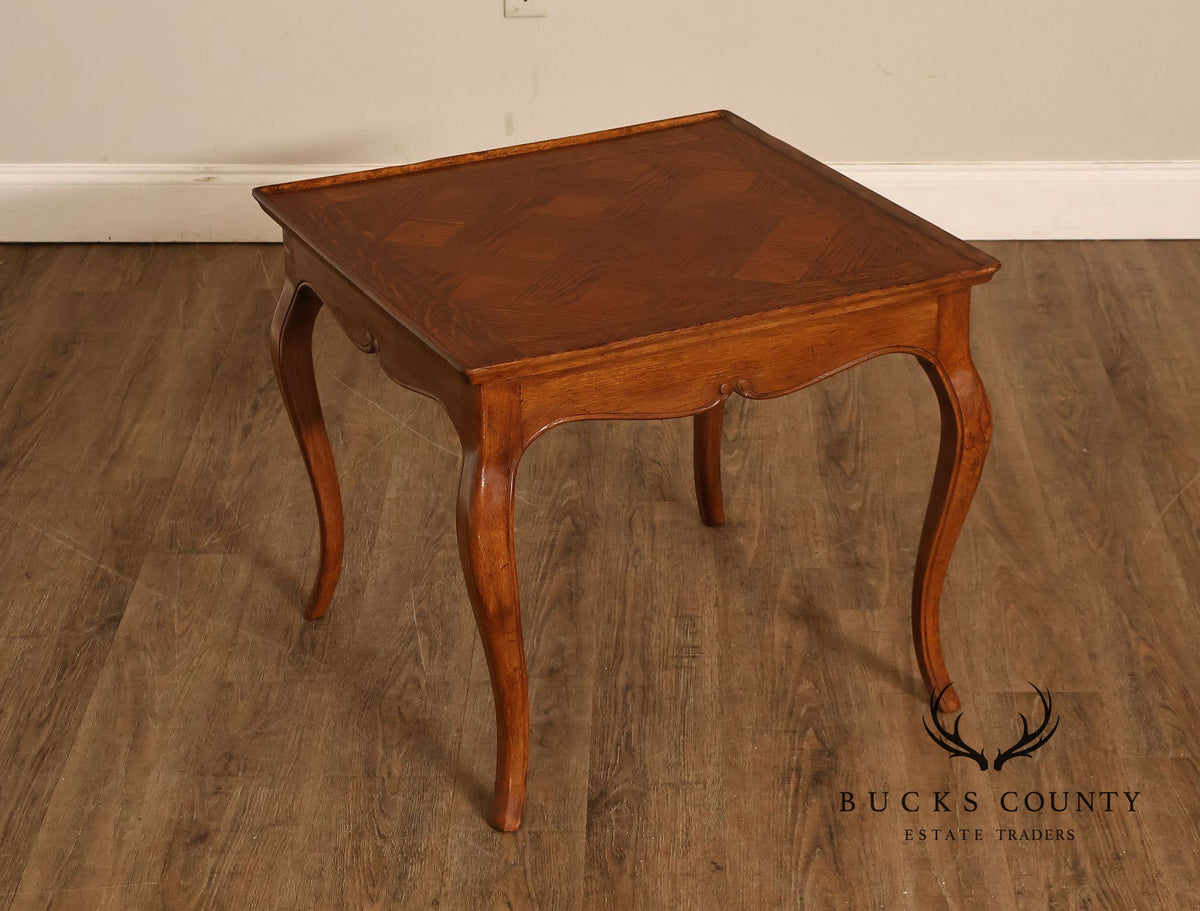 Italian Louis XV Style Oak Parquetry Side Table