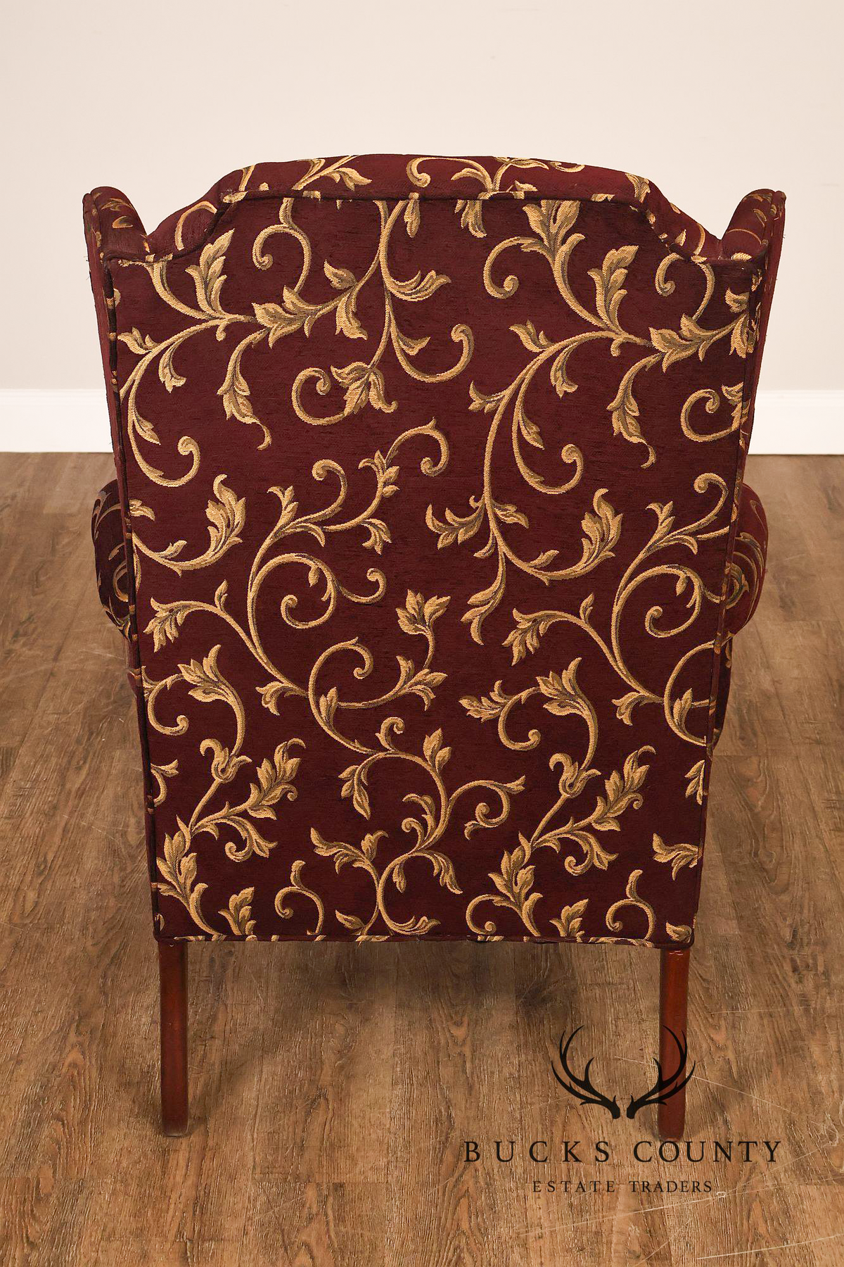 Traditional Queen Anne Style Upholstered Wingback Chair