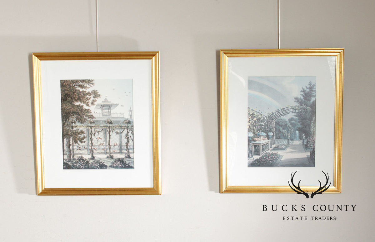 English Georgian Garden and Pheasantry Prints