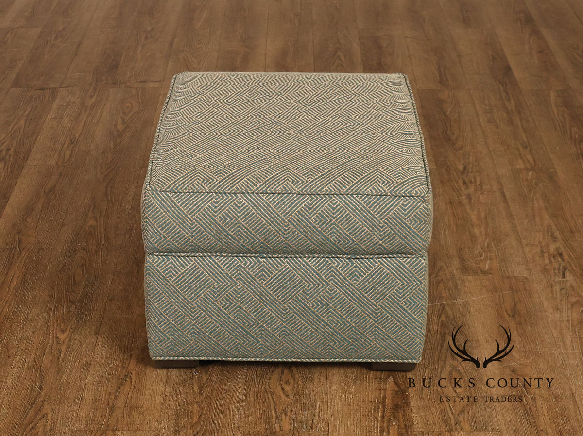 Ethan Allen Pair Of Upholstered Ottoman Footstools